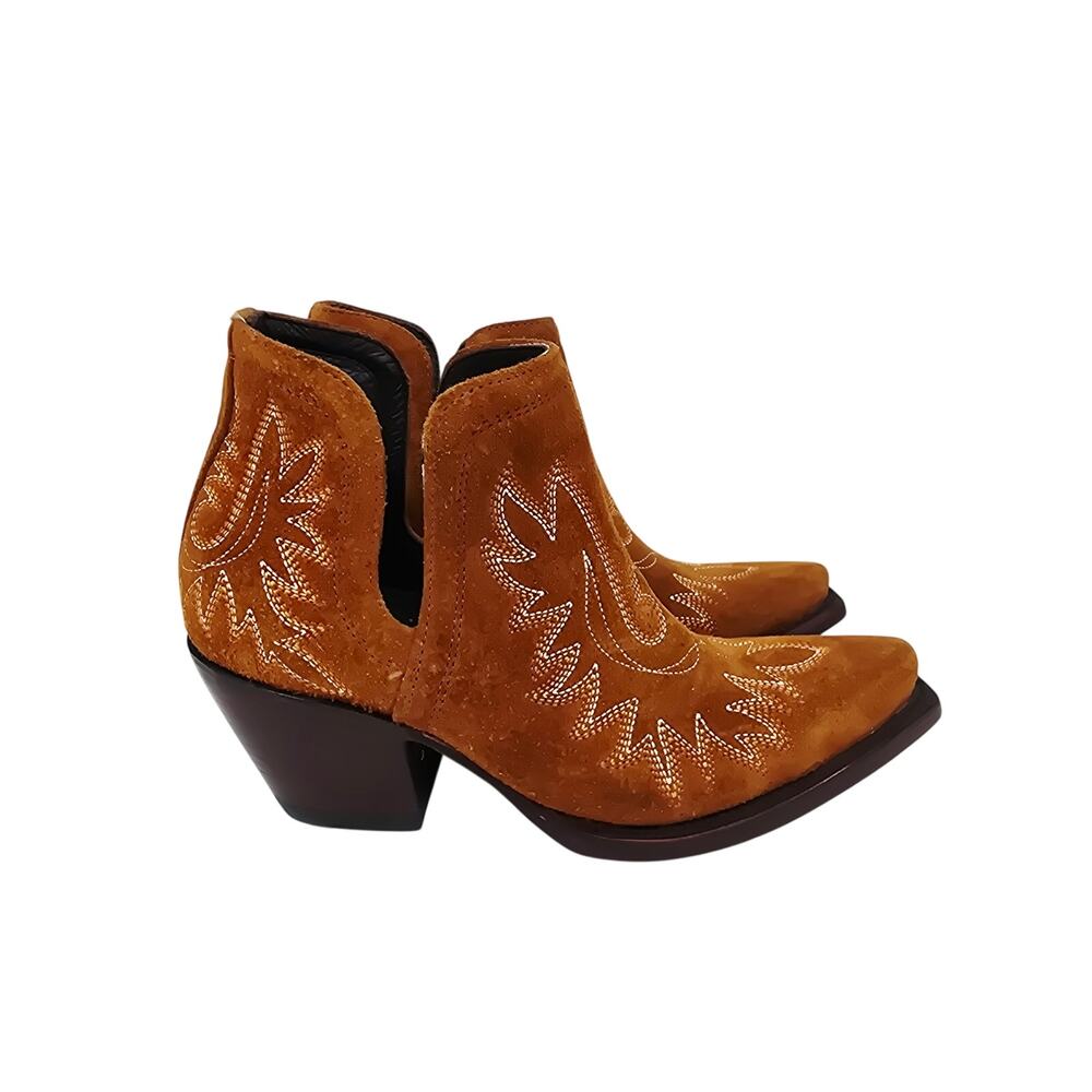 Ariat Dixon Western Suede Booties Brown 6 New